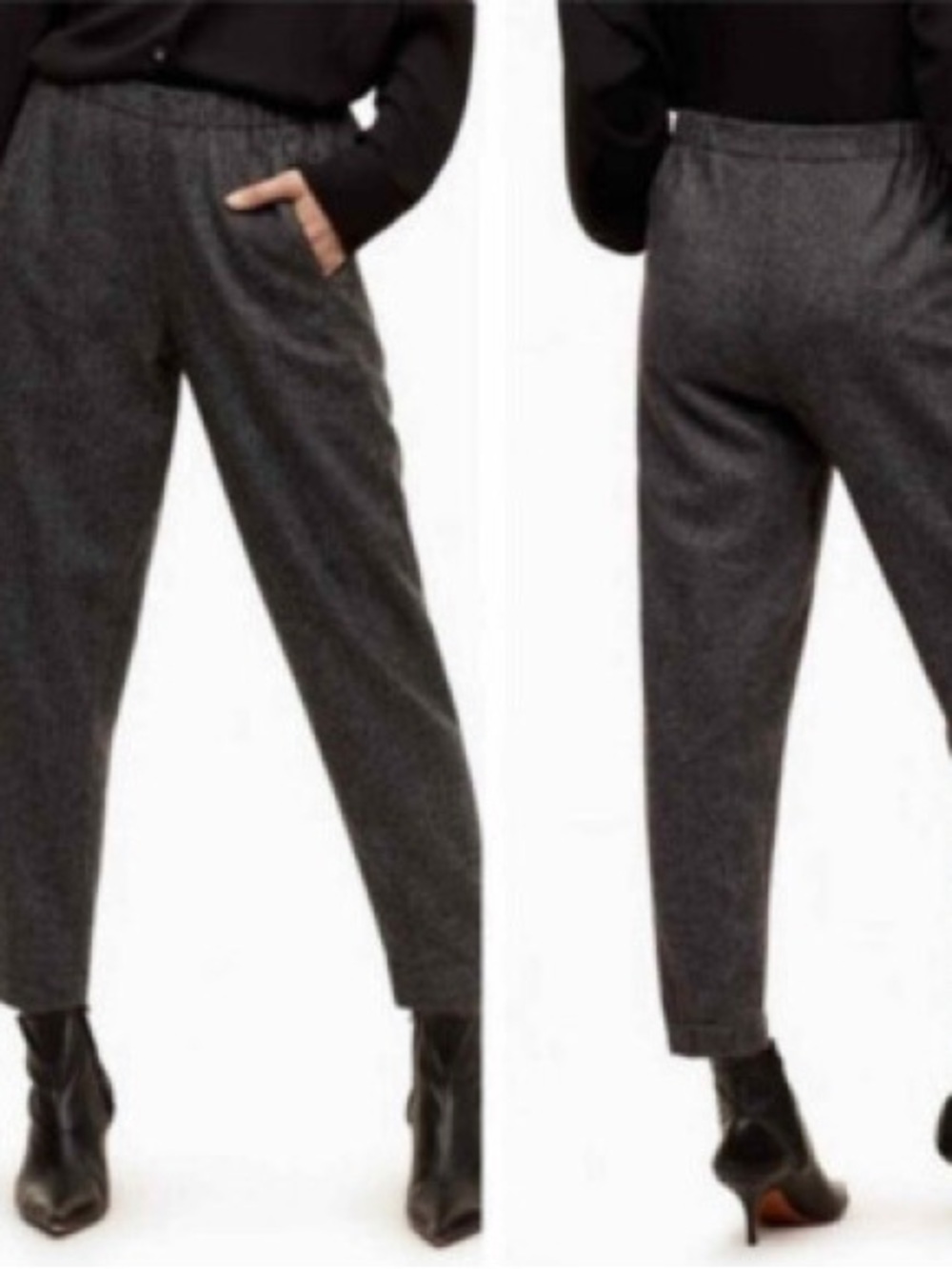 Aritzia Babaton Cohen Stretch Wool Cashmere Crop Dress Pant in Charcoal Size S